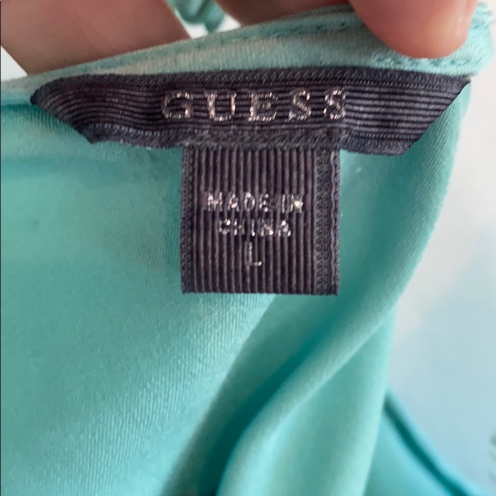 Guess mint green camisole tank with lace detail - Picture 3 of 5